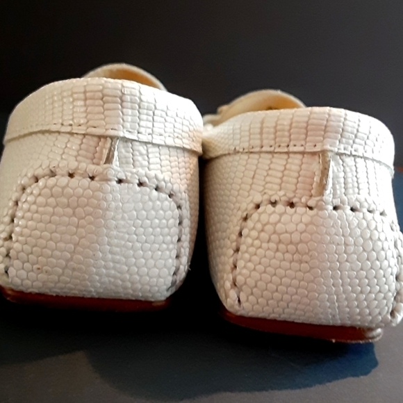 Delman Renna White Lizard Embossed Loafers Shoes Size 7 New - Picture 3 of 5